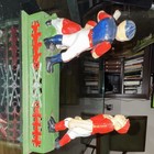 Vintage Hometown Battery Cast Iron Mechanical Baseball Coin Bank Reproduction