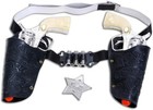 Cowboy Toy Gun Holster And Belt 9 Piece Set For Kids  2 Toy Pistols 1 Sheriff   