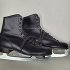 Vintage Aerflyte Black Mens Figure Ice Skates Size 11 Steel Blades Winter Vtg