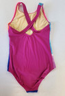 Girls Lands  End Racerback One Piece Swimsuit  Electric Blue Tie Dye Sz 10 12 14