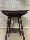 Vintage Jacobean Style Bobbin Leg Side Table Cherry Wood