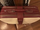 American Tourister Vintage Train Luggage Case Red   Beige