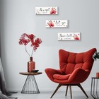 3 Pcs Bathroom Decor Rustic Flower Wall Art Accept Let Go Have 12 X 4 Inch Red