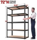 Heavy Duty Steel 5-tier Shelving Unit    2000 Lbs Capacity  72   h    35 5   w    15 8   d