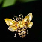 Golden Vintage Rhinestone Bee Brooch Pin Jewelry Men Women Unique Creative Gift