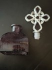 Purple Glass W stained Glass Style Cross Perfume Bottle