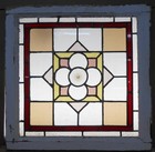 Victorian English Leaded Stained Glass Window Pretty Floral 20 5  X 20 25 