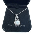 Sterling Silver Necklace Earrings Set Cz Pendant Mothers Day Gift  925 Ss 