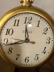 Vintage Working United Pocket Watch Style Electric Clock Brass Finish 10 x 8 