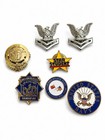 Vintage Mixed Pin Brooch Lot 14 Military Navy Hog Patriotic Flags Money Clip