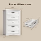 Gizoon 5 Drawer Dresser  White Wood Chest Of Drawers For Bedroom  43 3  Large Ca