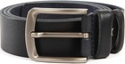 Full Grain Genuine Leather Men Belt Solid Black M Casual With Adjustment Kit