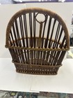Vintage Wicker Hanging Wall Flower Basket 10x8 5 80s Boho