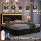 Queen King Full Led Bed Frame With 4 Storage Drawers Led Light Bed Frame 900 Lbs