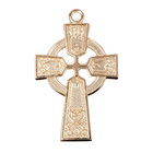 Gold Plated Sterling Silver Irish Celtic Cross Medal Pendant Necklace  24  Chain