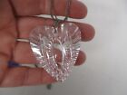 Vintage Signed Waterford Crystal Heart Pendant W Sterling Silver Chain Necklace