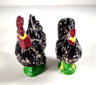 Vtg Pair Of Porcelain Rooster   Chicken Figurines Farmhouse Decoration