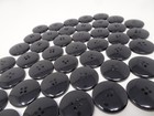 Vintage Black Rounded Round 4-hole Buttons 23mm Lot Of 5 Aa15