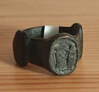 Ancient Roman Relief Ring  Lead-bronze  Goddess Blessing Man wearable  Authentic