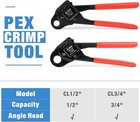 Pex Crimping Tool For 1 2-in   3 4-in Angle Copper Crimp Rings Plumbing Tool