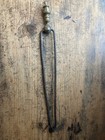 Antique Wrought Iron Brass Ember Tong Early 19th C Fireplace Tool