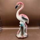 Vintage Pink Flamingo Mcm Figurine 9 5    Tall Ceramic 