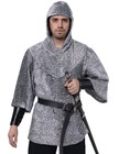 Irtysh Renaissance Faux Chain Mail Armor Tunic Shirt Coif Medieval Knight Cowl