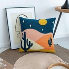 Jasen Abstract Boho Pillow Covers 18x18soft Mid Century Geometric Cactus