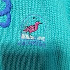 Vintage 80s Izod Club Embroidered Sweater V Neck Women   s Medium Sand Piper Bay