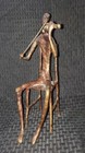 Vintage Bronze Seated Violin Player Art Figure Signed