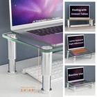 2 Pack Computer Monitor Riser With Height Adjustable Multi Media Desktop Stand F
