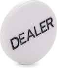 2  Engraved White Dealer Poker Button