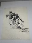 1981 Shell Oil Sketch Print Otis Anderson Nfl Cardinals 13 75  X 10 75  Used