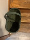 Vintage Green Woven Stair Basket For Staircase Organization And Decor 