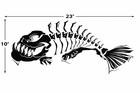 2pc Large Skeleton Fish Boat Decal Shark Saltwater Fishing Sticker