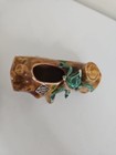 Vintage Gibson California Arts Pixie On Log Planter Mid Century Pottery Figural