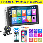 7  Double 2 Din Car Stereo Radio Mp5 Touch Screen Bluetooth Fm Usb   Rear Camera