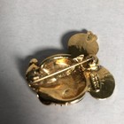 Vintage Signed Napier Disney Minnie Mouse Face Enamel   Rhinestone Brooch Pin