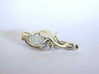 Small White Oval Stone Metal Alligator Hair Clip Fine Thin Hair