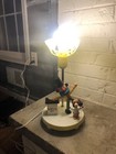 Vintage Nursery Clown And Dog Circus Lamp Working 