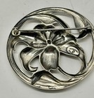 Vintage Statement Lg 1960s Danecraft Sterling Silver Round Lily Flower Pin 2 25   