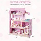 Kids Wooden Dollhouse 4-story Modern Doll House W  33pcs Furniture Accessories