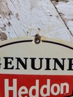 Vintage Heddon Porcelain Sign Old Fishing Tackle 1947 Fish Spook River Runt Lure