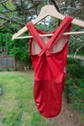 Sylvia P Red Sparkle Gymnastics Leotard Criss Cross Back Girls Child 10 Vguc