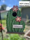 Decorative Wooden Bird House Painted Wood   Metal Birdhouse Rustic Hanging