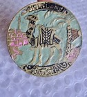 Holy Land Jerusalem Camel Brass Enamel Disk Travel Vintage Souvenir Neocurio