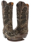Womens Western Rodeo Boots Brown Leather Cross Wings Overlay Snip Toe Size 9