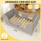 Toddler Bed Floor Bed Frame W  Removable Guard Rails For Kids Standard Crib Size