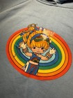 Vtg 90s Y2k Rainbow Brite Glitter Rave Hoodie Hallmark Sweatshirt Woman   s Xl