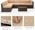 7 Pcs Outdoor Patio Furniture Set  Pe Rattan Wicker Sofa Set W  Coffee Table